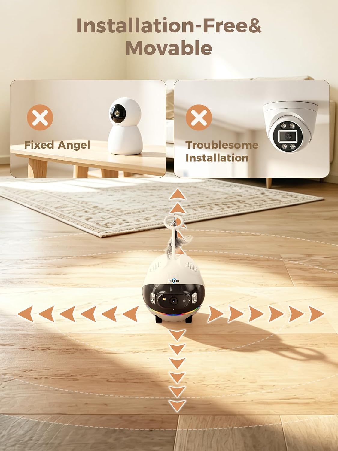 Hiseeu 5MP Wireless Security Camera Indoor, Home Pet Robot Companion