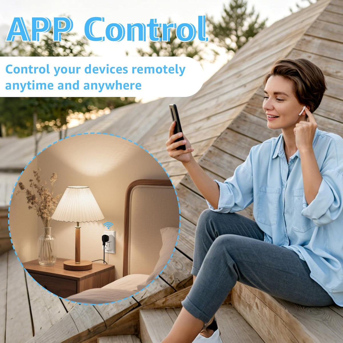 Greencycle WiFi Plug with Switch,App/Voice/Wireless Switch 3 Ways Control