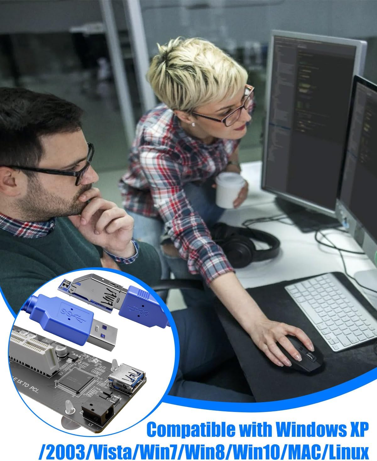 PCIe to PCI Adapter for Audio Interfaces Video Capture Industrial Devices | PCI Expansion Converter, Legacy PCI Cards with USB 3.0 Cable