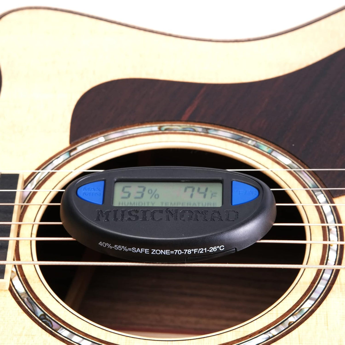 MusicNomad Hone Guitar Hygrometer Monitor Humidity & Temperature (MN312)