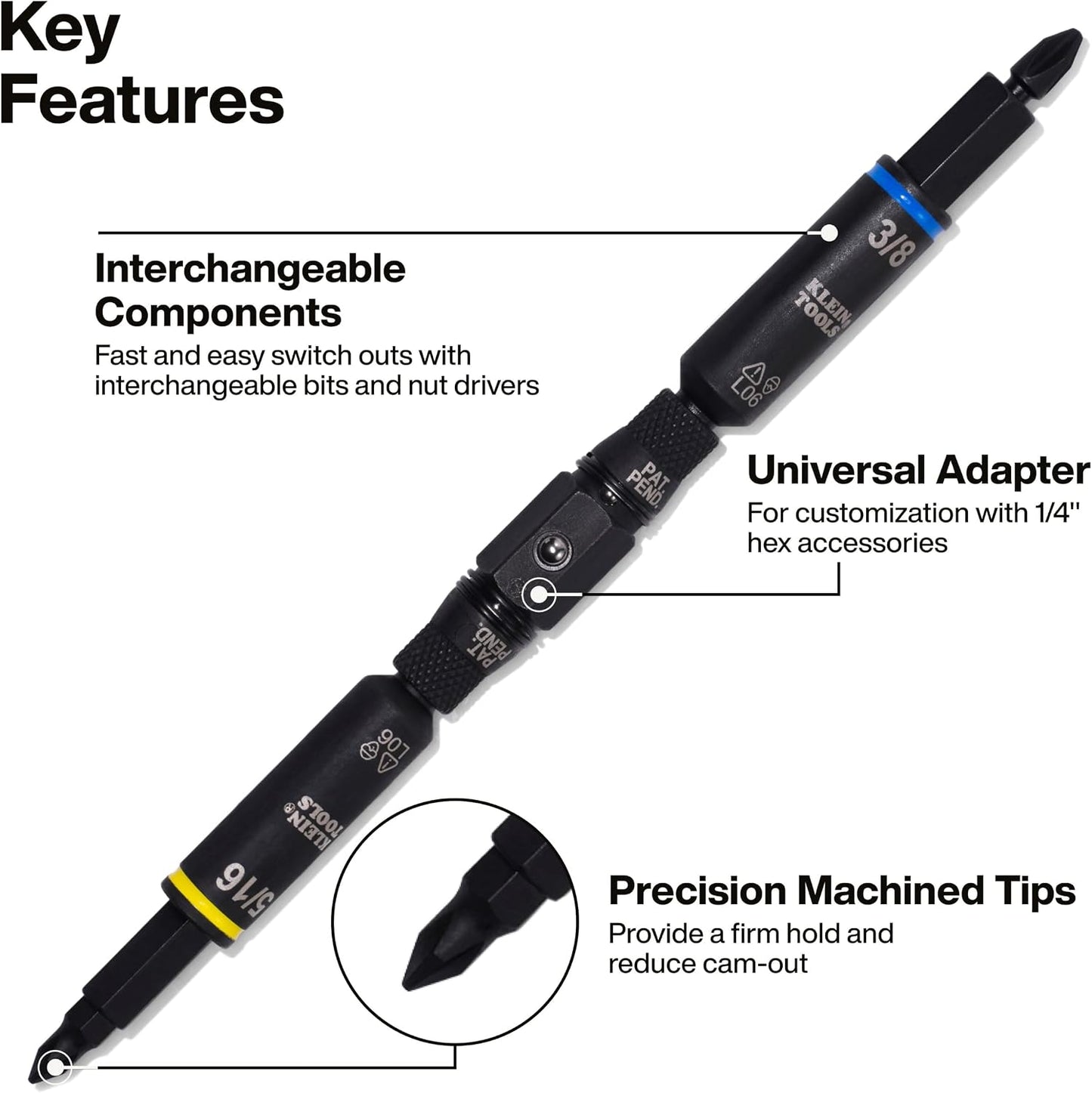 Klein Tools 32500HDRT KNECT Ratcheting Screwdriver, Multi-Bit Screwdriver/Nut Driver, Impact Rated 11-in-1 Tool with Phillips, Slotted, Square and Torx Tips