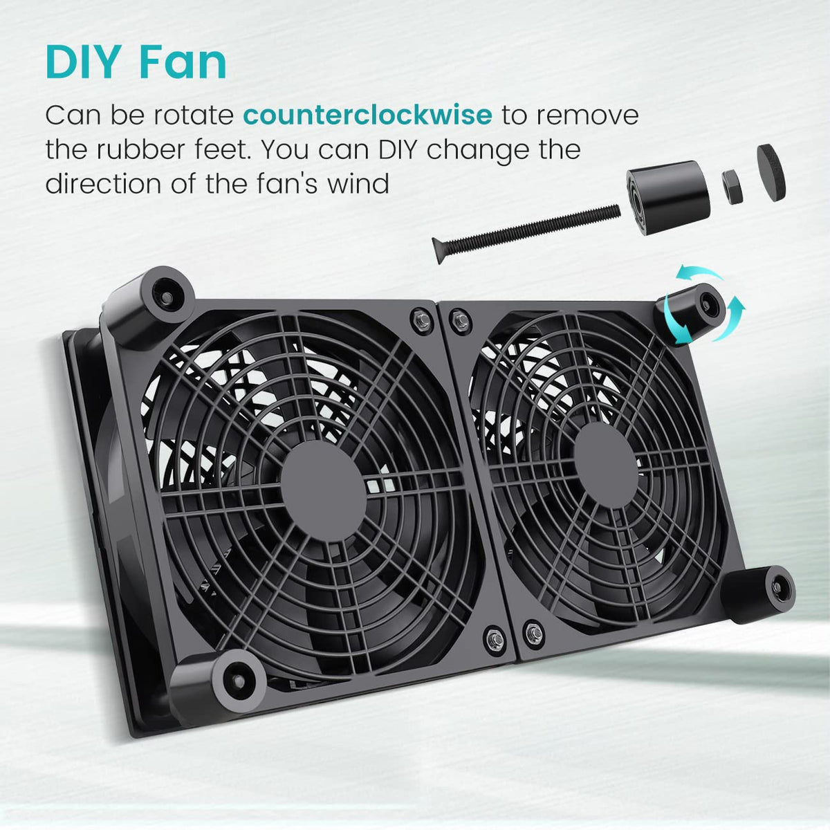 Wathai 240mm Router Cooling Fan for Computer Cooler Small Box 5V USB | USB Powered Multi Speed Electronics Cooling Pad, Modem Receiver TV Box Amplifier Receiver Stand, Small Computer Fans