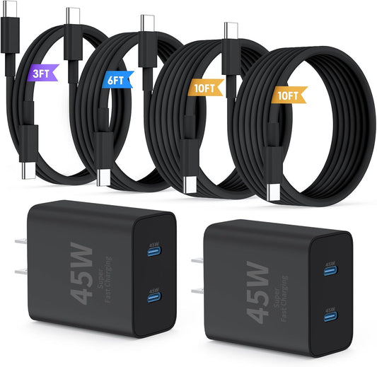 QZIIW Super Fast Samsung Charger Type C,45W Dual Port USB C Fast Charger