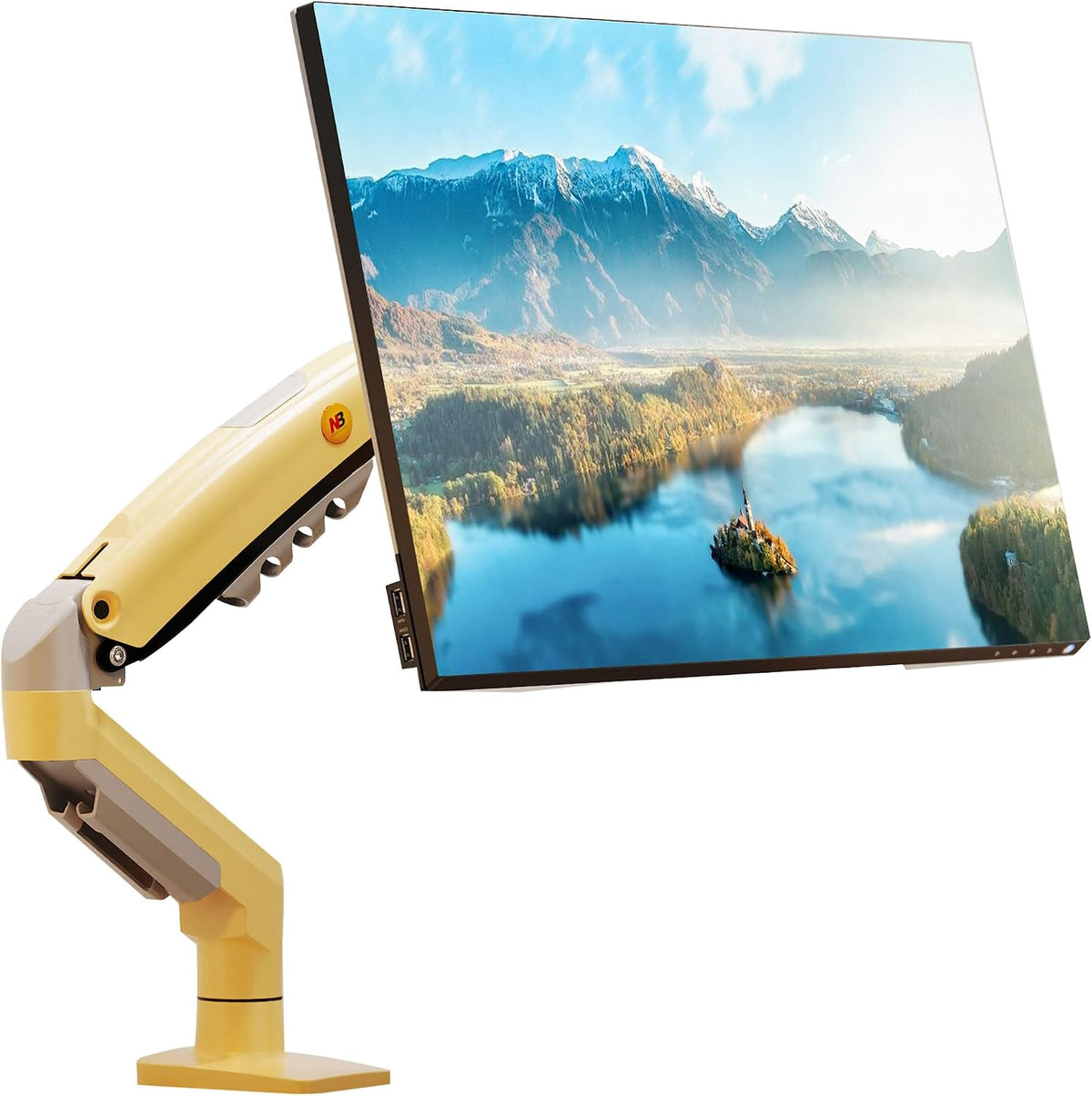 Monitor Mount,Fits 17-30" or Bigger Computer Monitors(Within 19.8lbs), Adjustable Stand with Tilt Rotation Swivel Function, Desk Mount F80 Series (Lava Yellow)