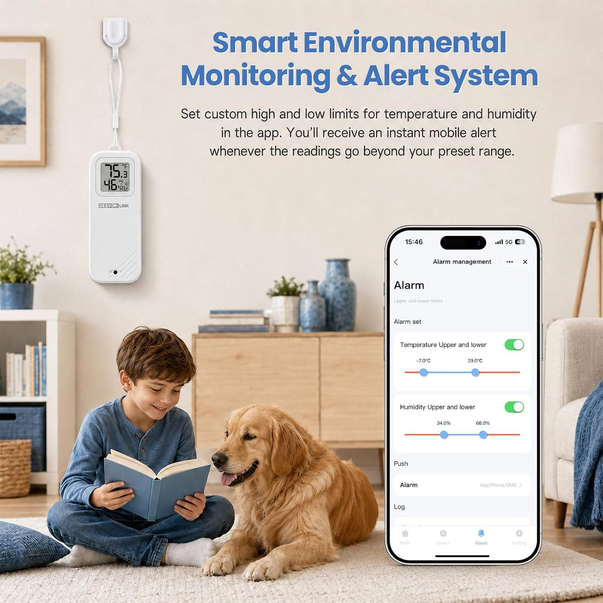 Indoor Thermometer Hygrometer,Smart Humidity Temperature Sensor