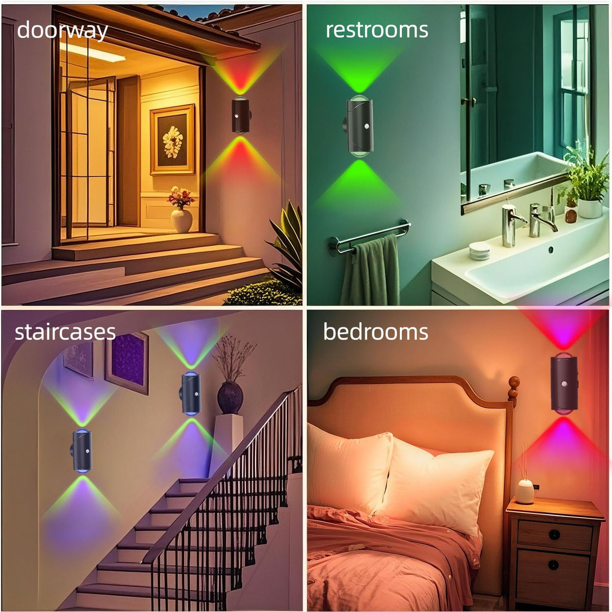 Magnetic Battery Operated Wall Sconces, Rechargeable Motion Sensor Light