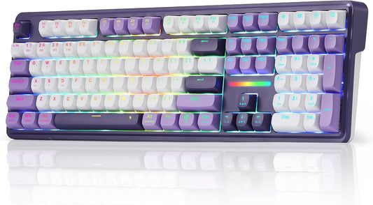Redragon K745 PRO Wireless 108-Key Gasket RGB Gaming Keyboard, 4 Hotkeys | Extra Shortcut Keys, 0-Delay Tri-Mode, Cushioned Noise Dampening for Creamy Thocky Sound, Unfaded PBT Keycaps, PRO Software