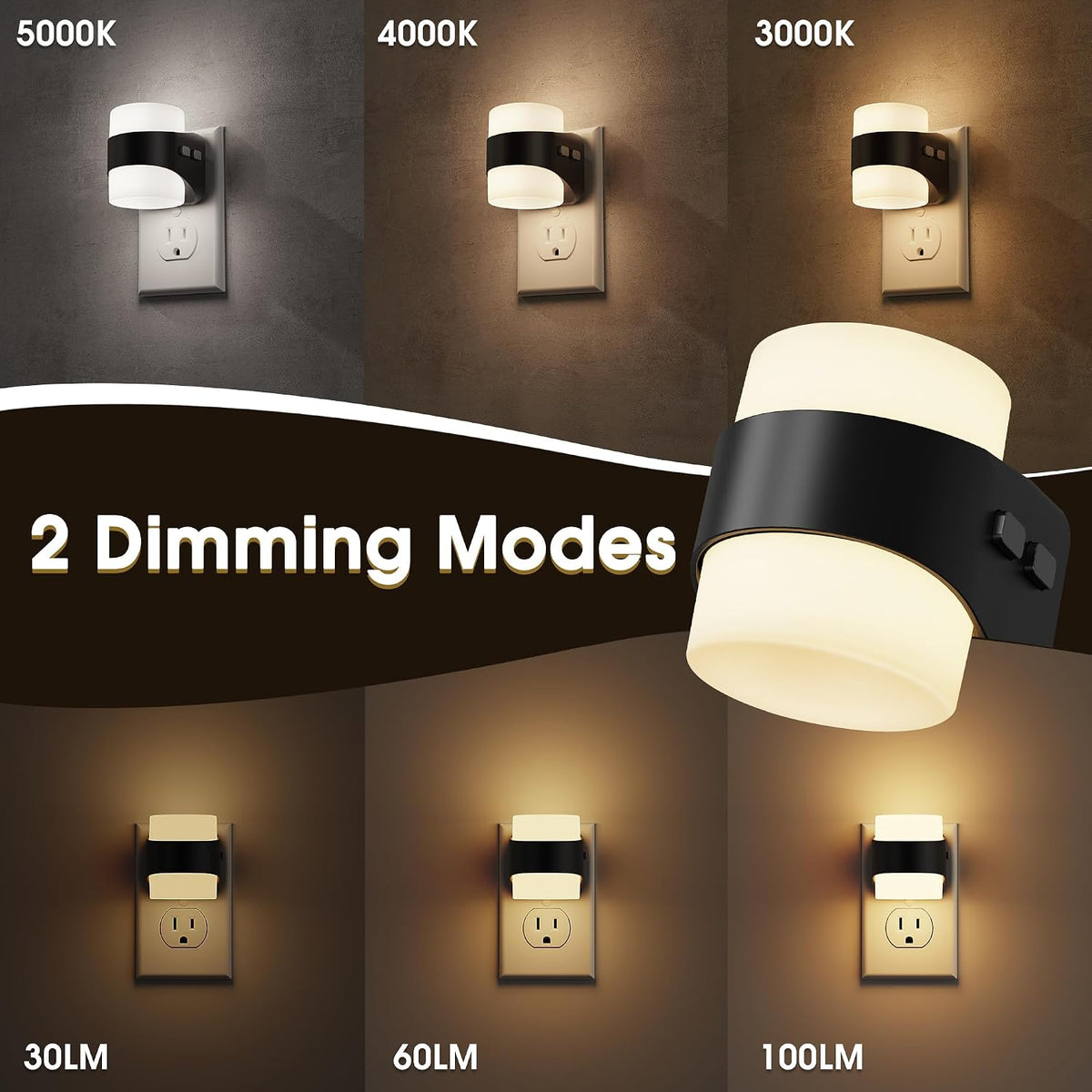 Briignite Night Lights Plug into Wall LED Nightlight for Kids & Adults