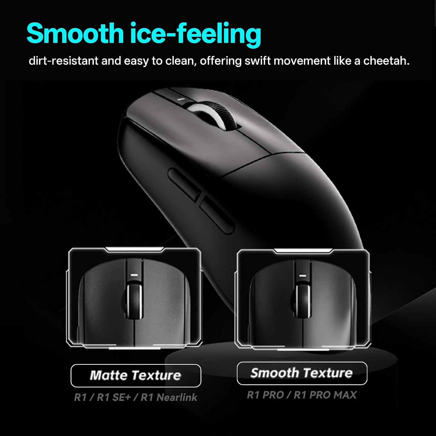ATK VXE Dragonfly R1 SE+ Wireless Gaming Mouse, PAW3395 SE Sensor, DPI up to 18,000, 55g Lightweight, 70 Hr Battery Life, Tri-Mode 2.4G/Bluetooth/Wired - Black