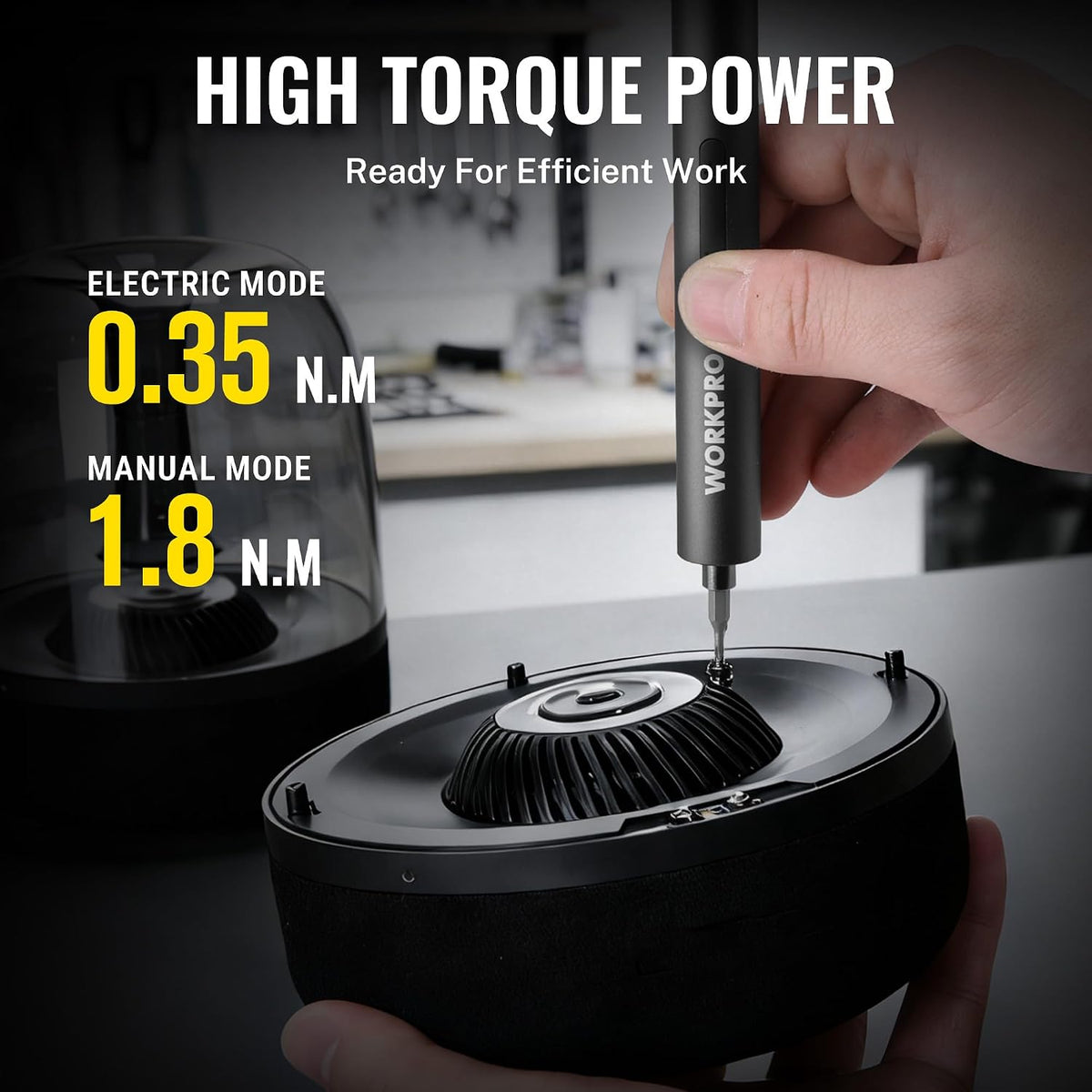 WORKPRO 20-in-1 Mini Electric Screwdriver Set, Precision Screwdriver Set | 20 S2 Steel Bits, 3.6V Type-C Rechargeable, 0.35N.m, LED Light, Precision Repair Tool for Electronics Phone Camera & Laptop