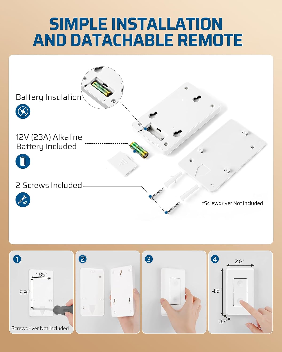 DEWENWILS Remote Control Outlet Switch, 100 Feet Range, ETL Listed | Plug and Play, 1 Remote & 1 Outlet, Programmable Wireless Light Switch, Remote Plug in Power Switch for Lamps, Fans