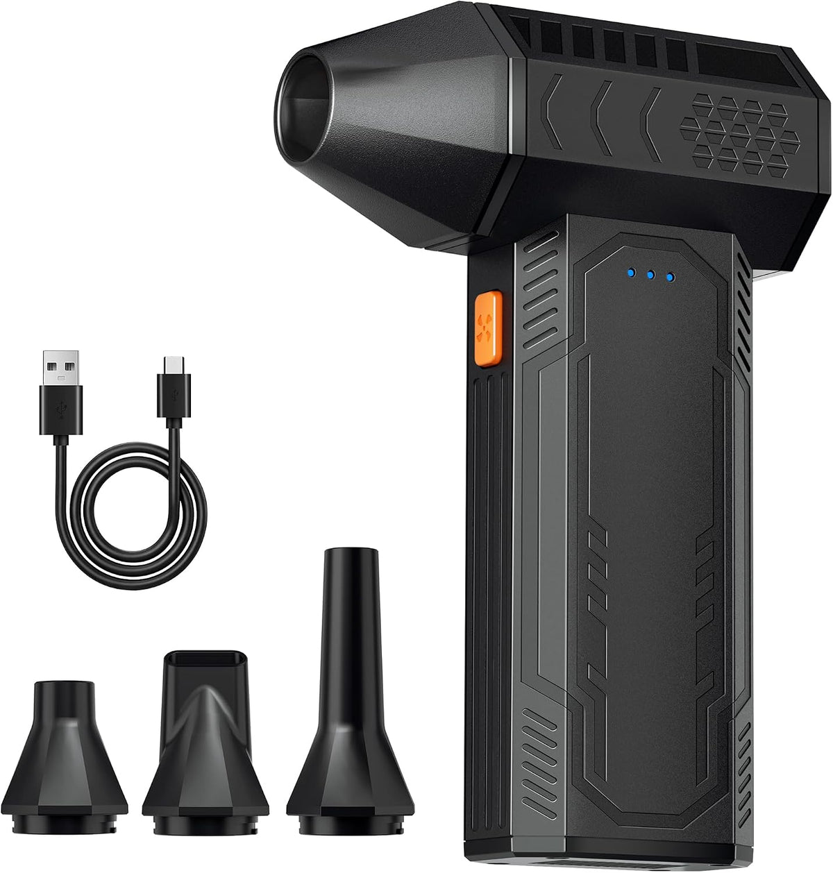 Compressed Air Duster - Electric Air Duster Super Power 130000RPM, 3-Gear Adjustable Mini Duster Blower with Fast Charging, Air Duster Rechargeable for Computer, Keyboard Cleaner, House, Outdoor, Car