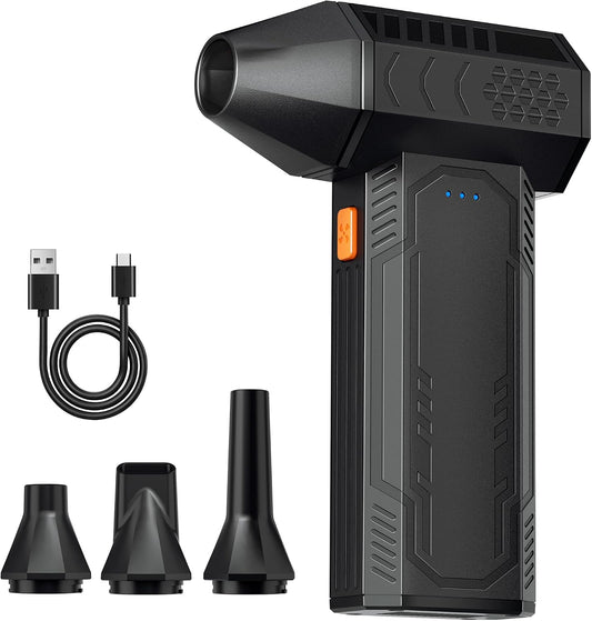 Compressed Air Duster - Electric Air Duster Super Power 130000RPM, 3-Gear Adjustable Mini Duster Blower with Fast Charging, Air Duster Rechargeable for Computer, Keyboard Cleaner, House, Outdoor, Car