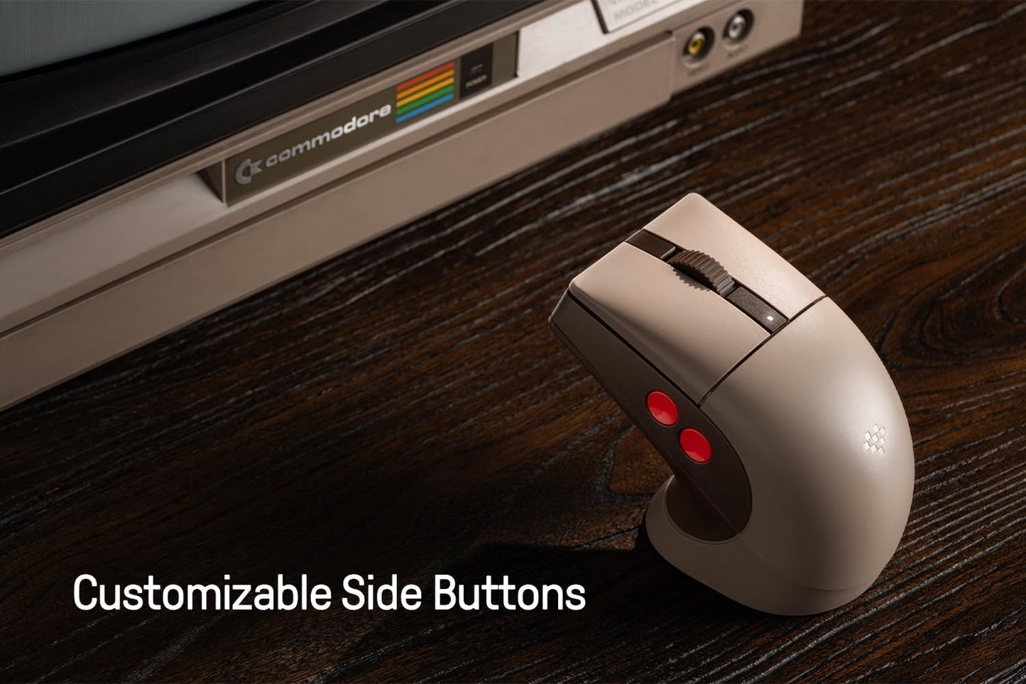 8Bitdo Retro R8 Mouse with Charging Dock, PAW 3395 Optical Sensor DPI 26K, 4K Polling Rate, Programmable Buttons, HUANO Micro Switches, Ambidextrous - C64 Edition