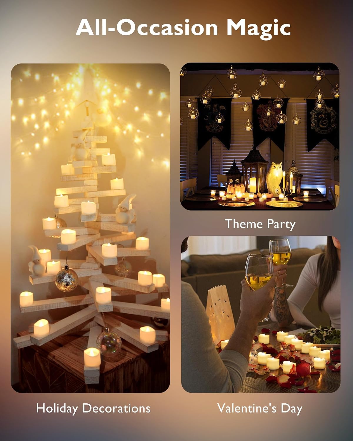 Homemory 12-Pack Remote Flameless LED Battery Tea Light Candles, 400+Hrs | 2/4/6/8H Timer Flickering Tealight Votives for Halloween Pumpkins, Christmas Decor, Weddings and Home Ambiance