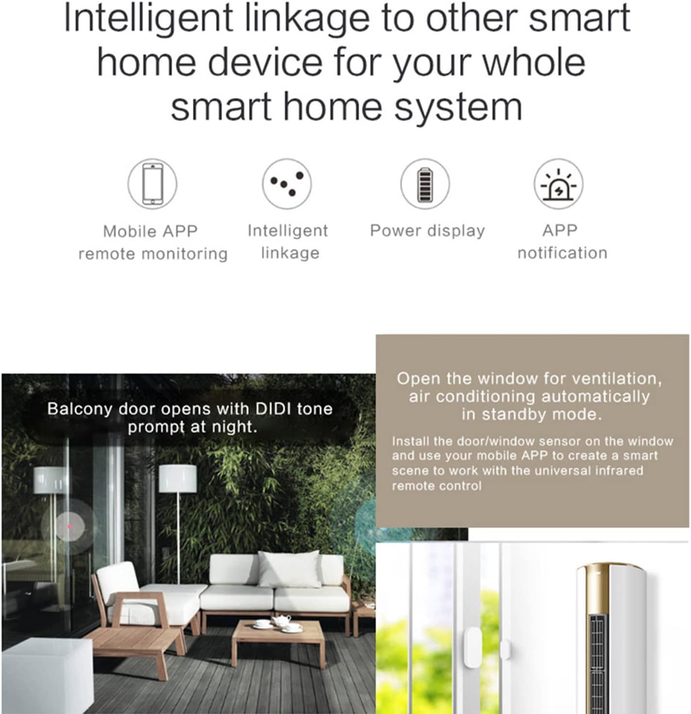 WiFi Door Sensor: Smart Door Open/Closed Detectors, Wireless Window Sensor with App Notification Alert, Contact Sensor for Home Security, Compatible with Alexa Google Assistant (1pack)