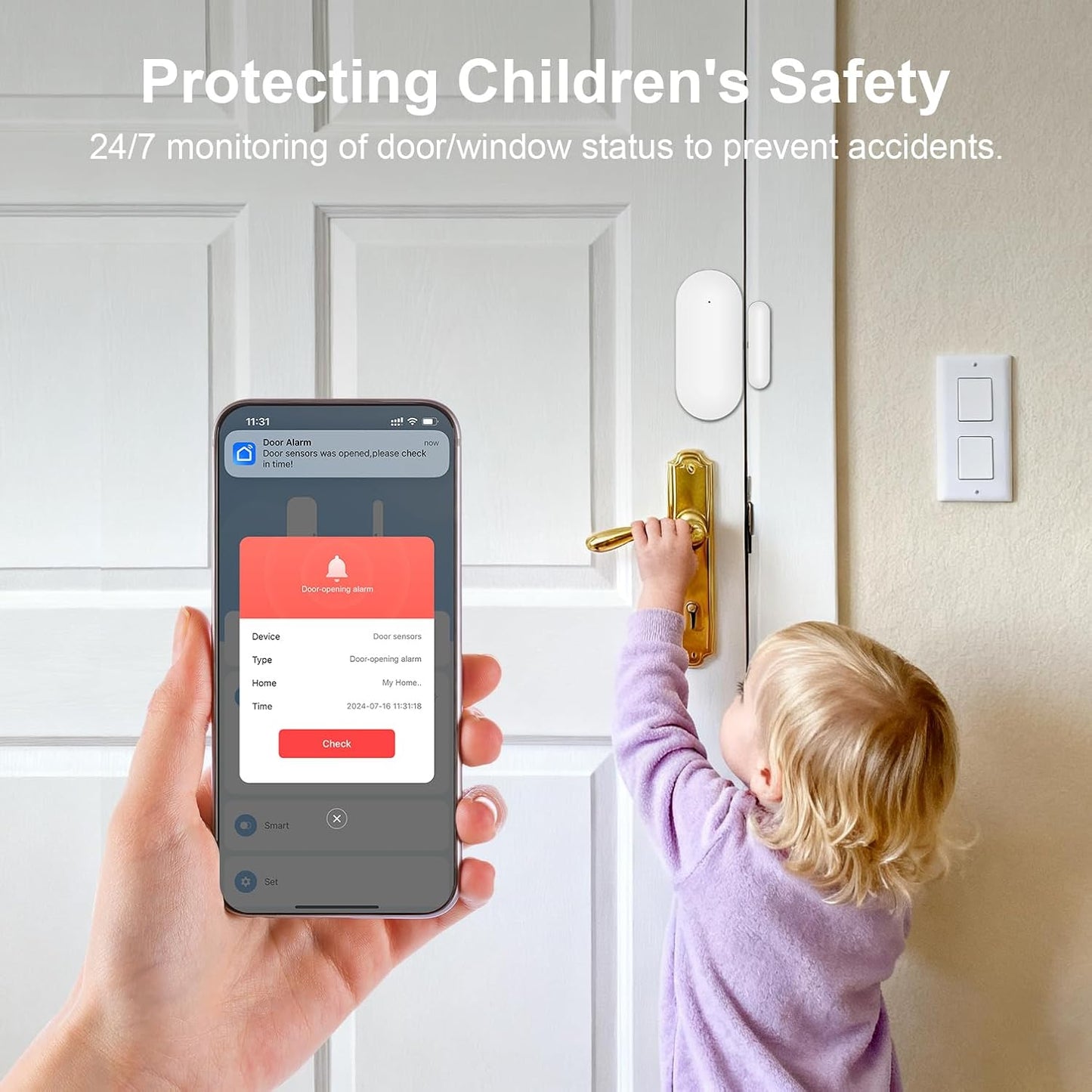 Wireless Home Security System,21Pcs DIY Kit with Motion Sensors,SOS Button,Remote,Door/Window Sensors,APP Insta Alert Compatible with Alexa,for Smart Life or Tuya APP,NO Monthly Fees