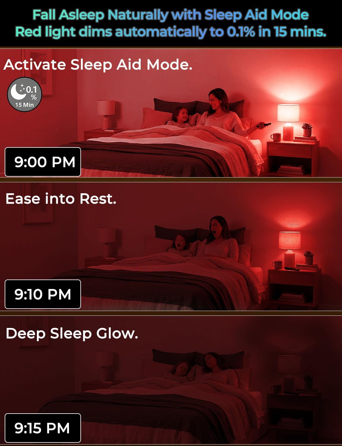 iLC A15 LED Color Changing Light Bulb, 5W (40W Equivalent), 500LM, 9 Colors 3CCT, E26 Base, IR Remote Control Light Bulbs with Timing & Sleep Mode, for Multi-Pendant, Ceiling Fans, Table Lamps, 4 Pack