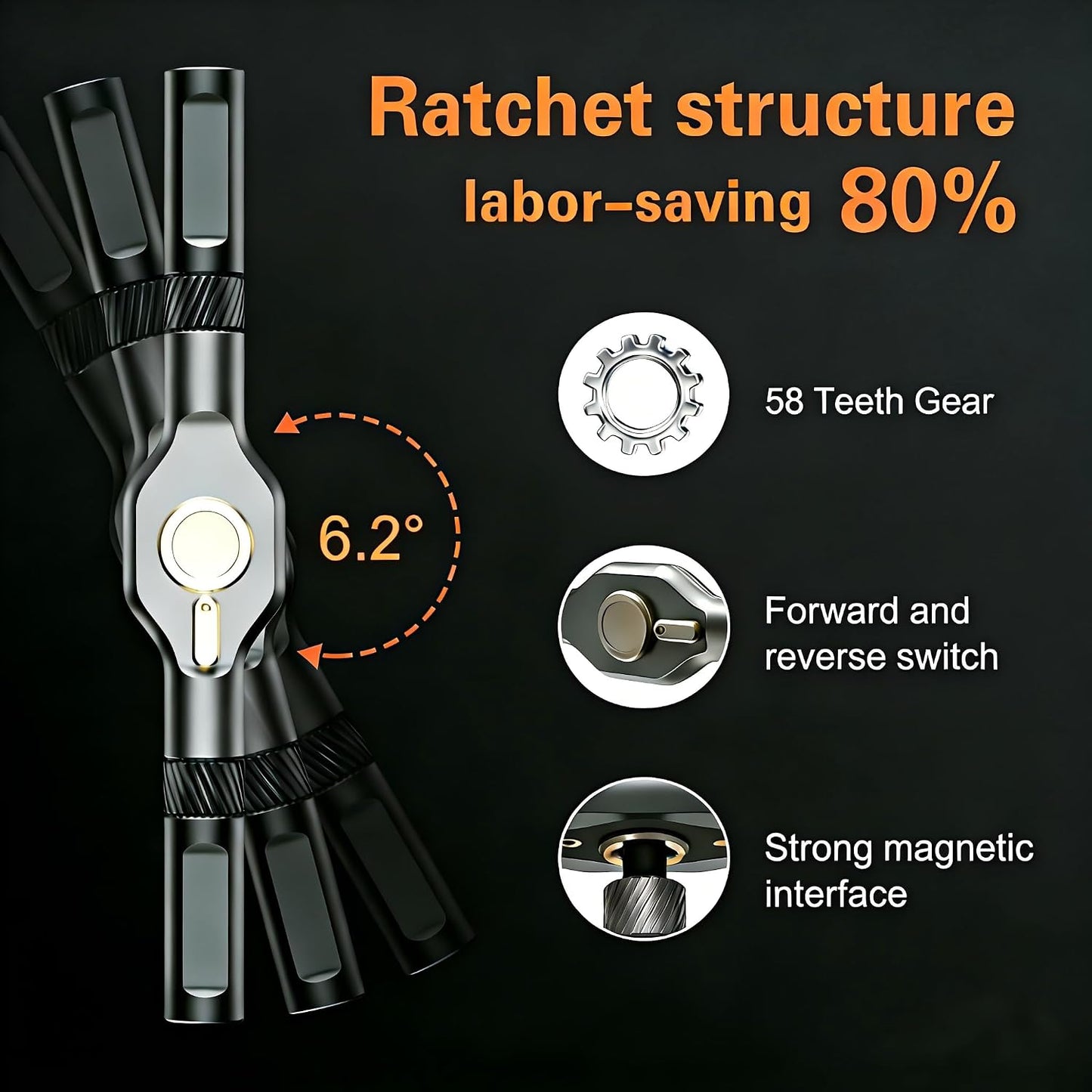 24 in 1 Magnetic Screwdriver Set, Multi Bit Magnetic Drive Set with Detachable Ratchet Handle, Mini Screwdriver Set, Portable Precision Repair Tool Kit for DIY, Electronics, Watch & Home Repair