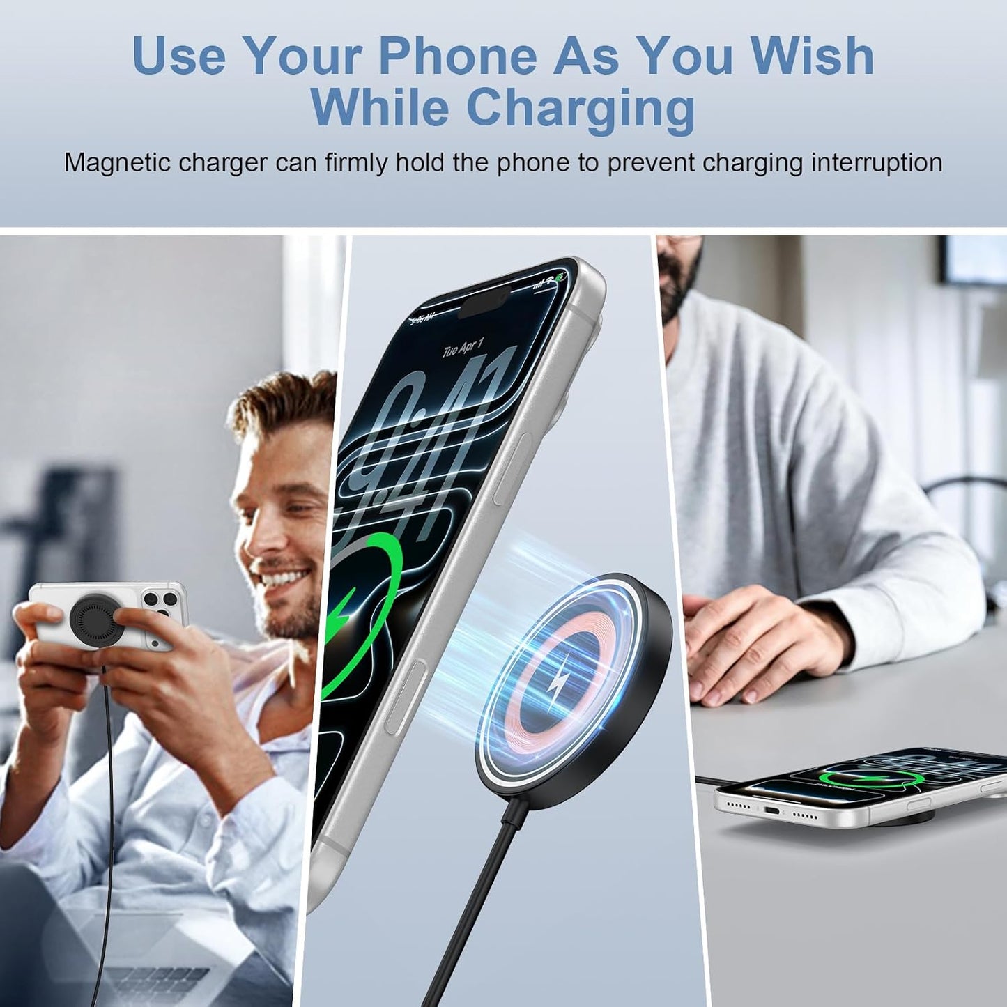 Samsung S26 Ultra Wireless Charger Fast Charging Pad Magnetic Charger for Samsung Galaxy S26 Plus/S25 Ultra/S24/S23/S22/2Pack 15W Fast Magsafe Charger Pad with USB A Adapter for iPhone 17 Pro/16/15/14