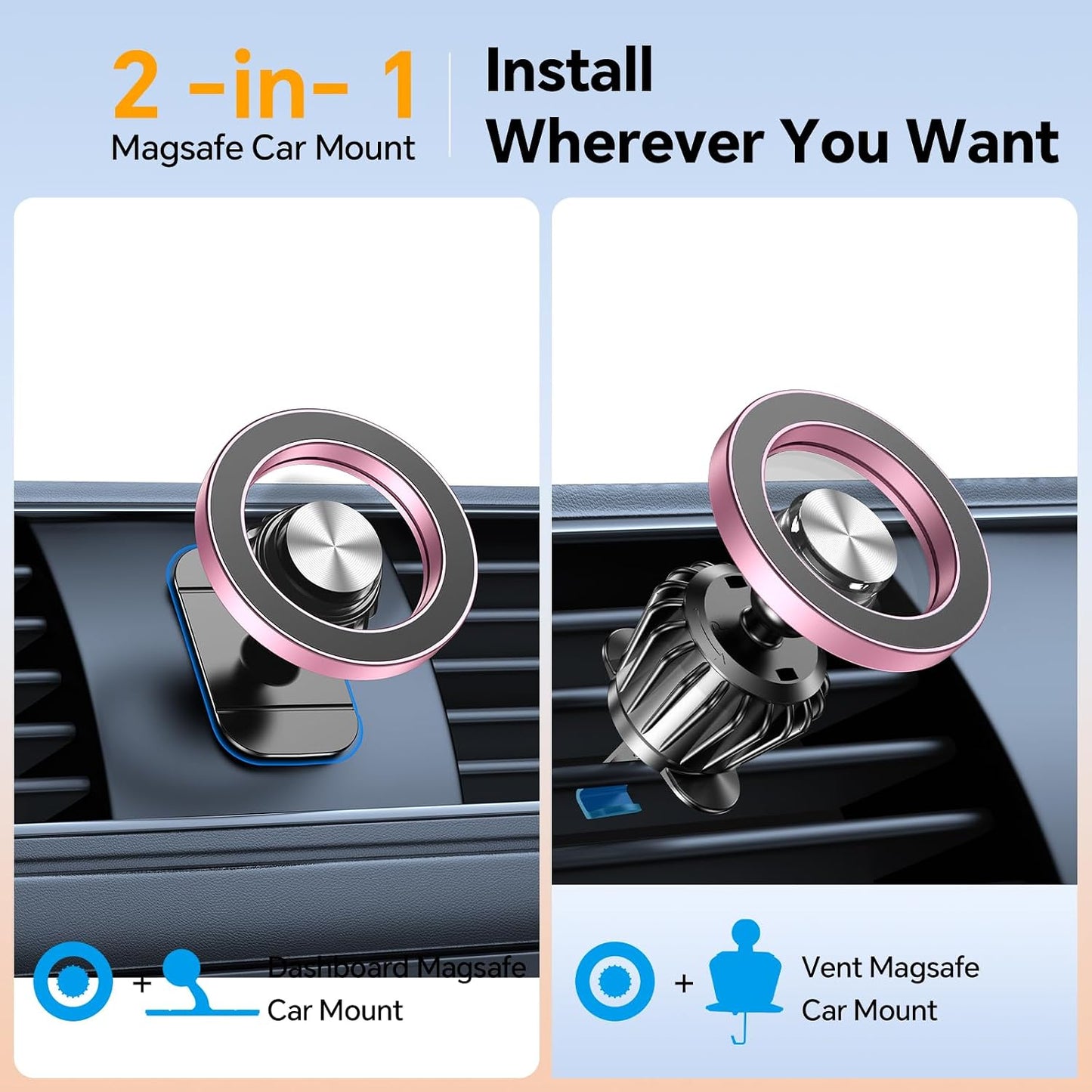 for Magsafe Car Mount【20 Strong Magnets】Magnetic Phone Holder for Car Phone Holder Mount Dash Mounted Holders Cell Phone Holders for Your Car Accessories for Women Men for iPhone 17 16 15 14