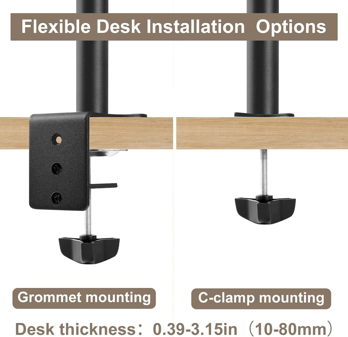 Dual Monitor Desk Mount Easily Set Up，Fully Adjustable Monitor Mount for 2 Monitors Up to 32 Inch,Heavy Duty Monitor Stand Holds up to 22 LBS,Dual