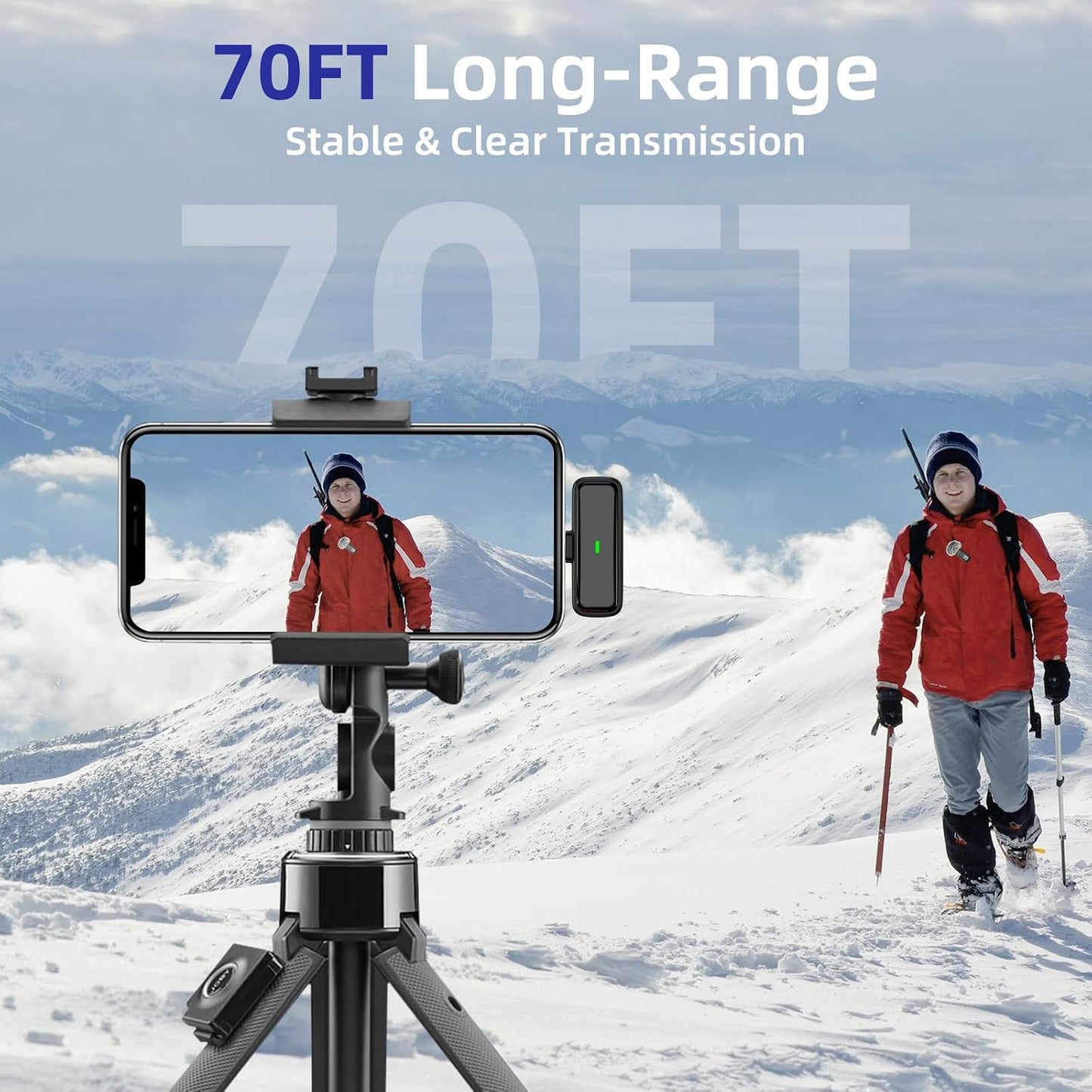 NPTCL Wireless Microphone for iPhone 17/16/15 PC Laptop Computer Android | Noise Canceling, 24H Charging Case, LED Charge Display, Mini Clip Mic for Video Recording Vlog Podcast Youtube, USB & USB C