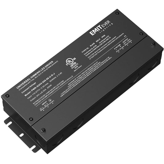 EMITEVER 200W 24V 5-in-1 Dimmable LED Driver,AC 110-277V to DC Transformer