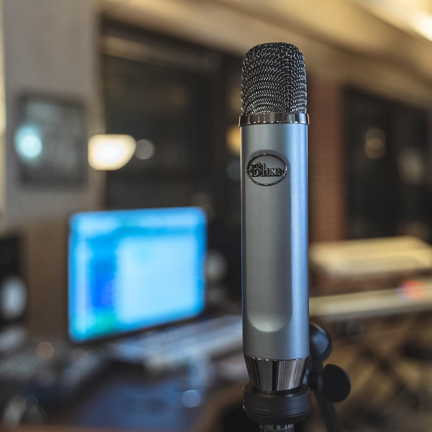 Logitech Blue Ember XLR Condenser Mic for Recording and Streaming, Custom Cardioid Capsule and Mic Stand Mount, Gray (Renewed)