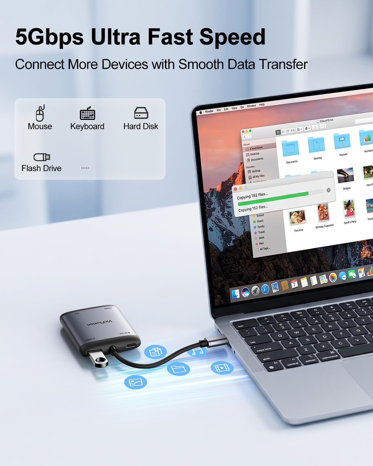 USB C to HDMI & DisplayPort Adapter, Laptop Dual 4K@60Hz Monitors Adapter