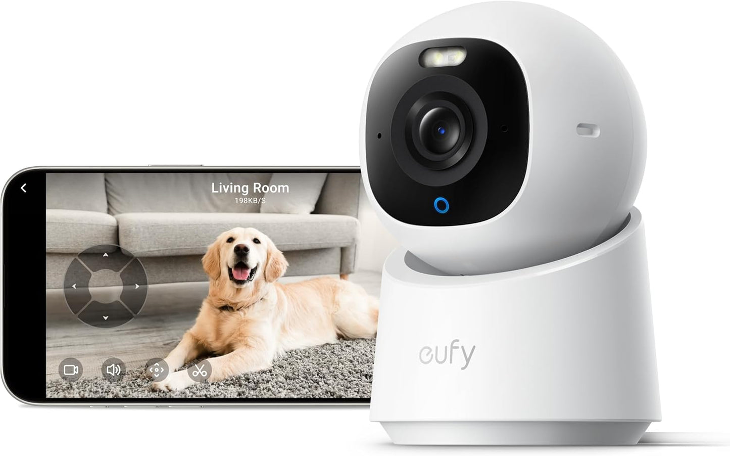 eufy Security 4K Indoor Camera E30, No Subscription, Work as Pet Camera | Nanny/Baby Monitor, Pan&Tilt, AI Tracking, AI Detection, 24/7 Recording, Color Night Vision, Two-Way Audio,Works with HomeKit