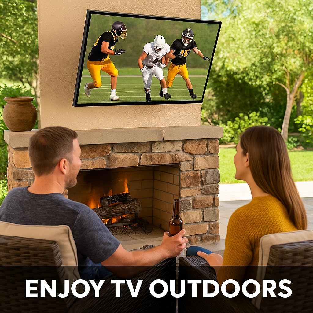 ZeboZap ZZTVT8064 Outdoor TVmount Weatherproof Holds Upto 80 Inch TV on Vinyl Siding, Stucco, Brick & Stone | Holds 154lbs