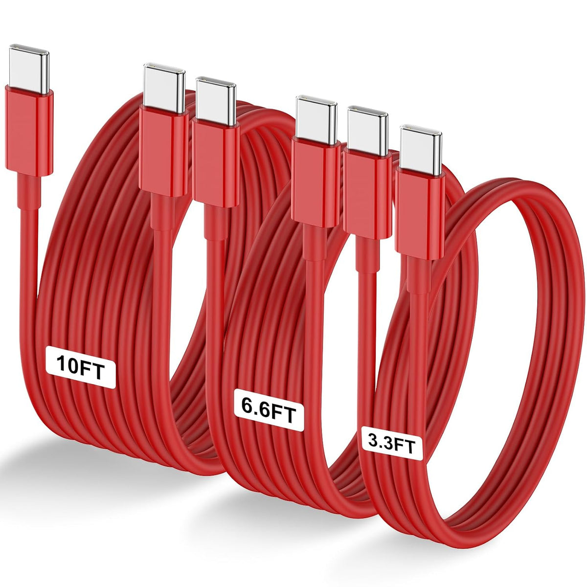 3-Pack 6.6FT 60W USB C to USB C Cable, Type C to Type C Cable,Fast Charging Cable for iPhone Air 17 16e 16 15 Pro Plus Pro Max，for Galaxy S25/S24, for iPad Pro/Air/mini, for MacBook Pro/Air and More