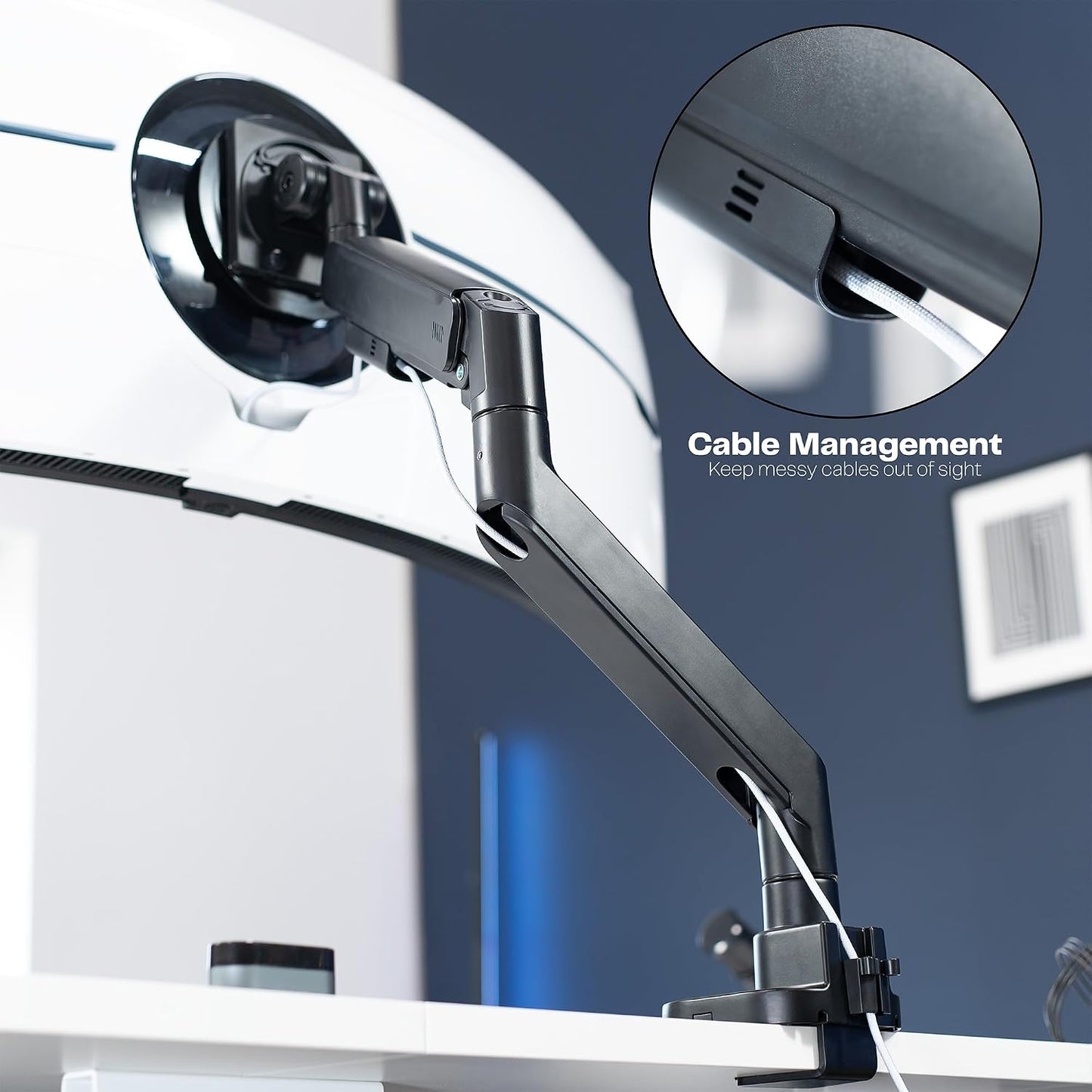 VIVO Heavy Duty Ultrawide Monitor Arm for 57 inch Screens up to 59.4 lbs, Desk Mount TV and Monitor Stand Designed for Samsung Odyssey Ark, Neo G9, ViewFinity S9, and More, Black, STAND-GT57