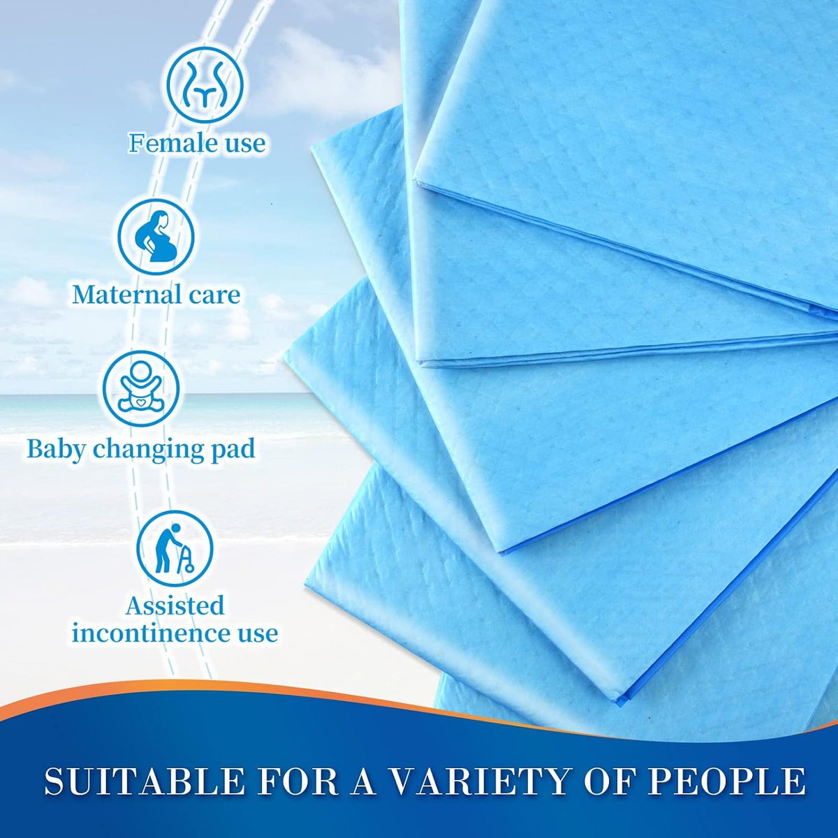 SOFYFINE 100 Count Disposable Bed Pads 23"x36",Waterproof Puppy Pee Pad