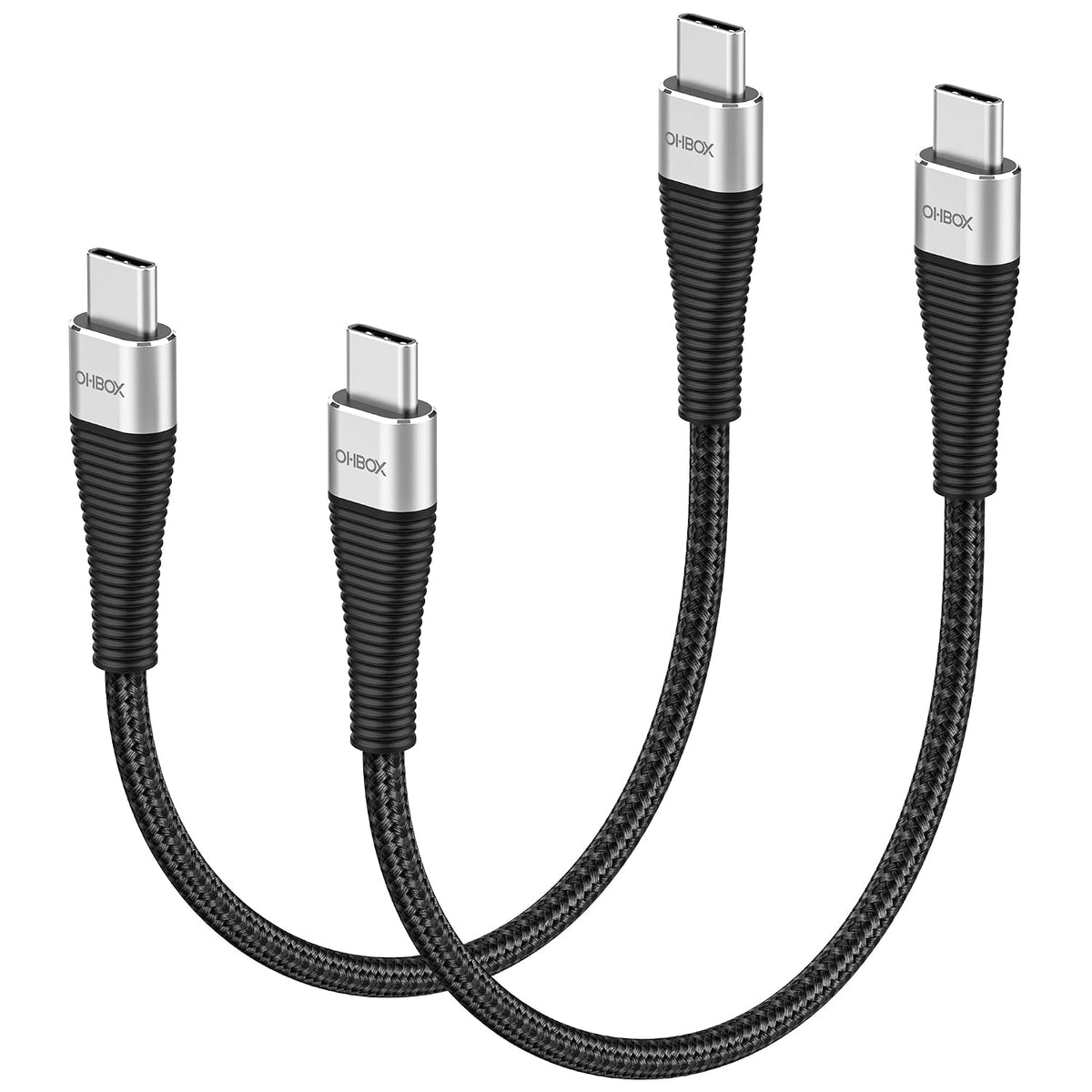 USB C Cable Short, 100W USB C to USB C Cable Fast Charging Cord 1FT, 2 Pack
