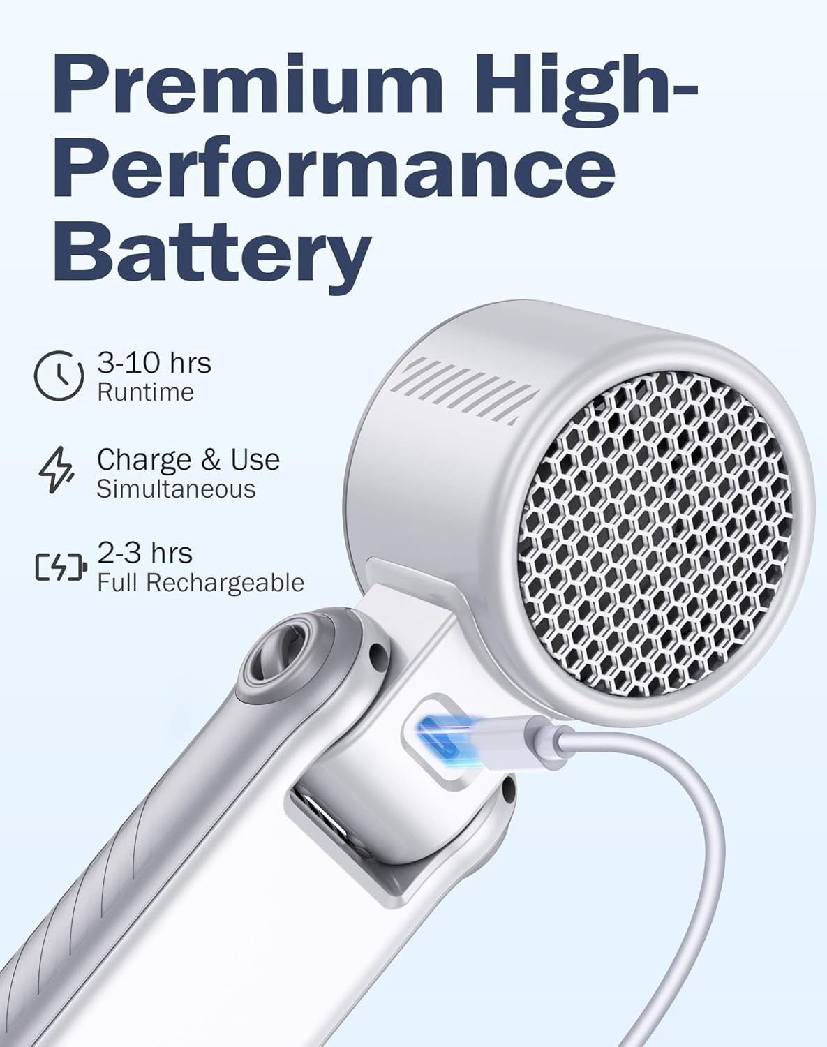 Portable Handheld Fan with Semiconductor Ice Cooling, [Instant Ice Relief], 4000mAh Rechargeable Mini Personal Fan, 5 Speeds, Quiet USB Travel Fan for Outdoor, Commuting, Summer Heat