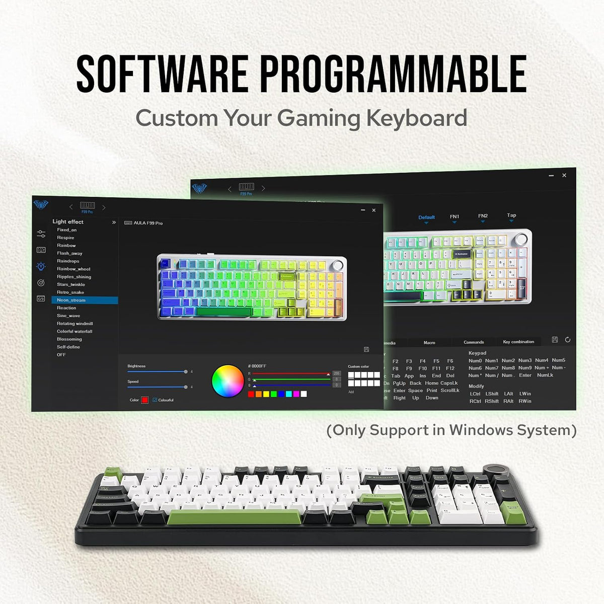 MechLands Aula F99 PRO 96% Mechanical Gaming Keyboard, BT5.0/USB-C/2.4GHz