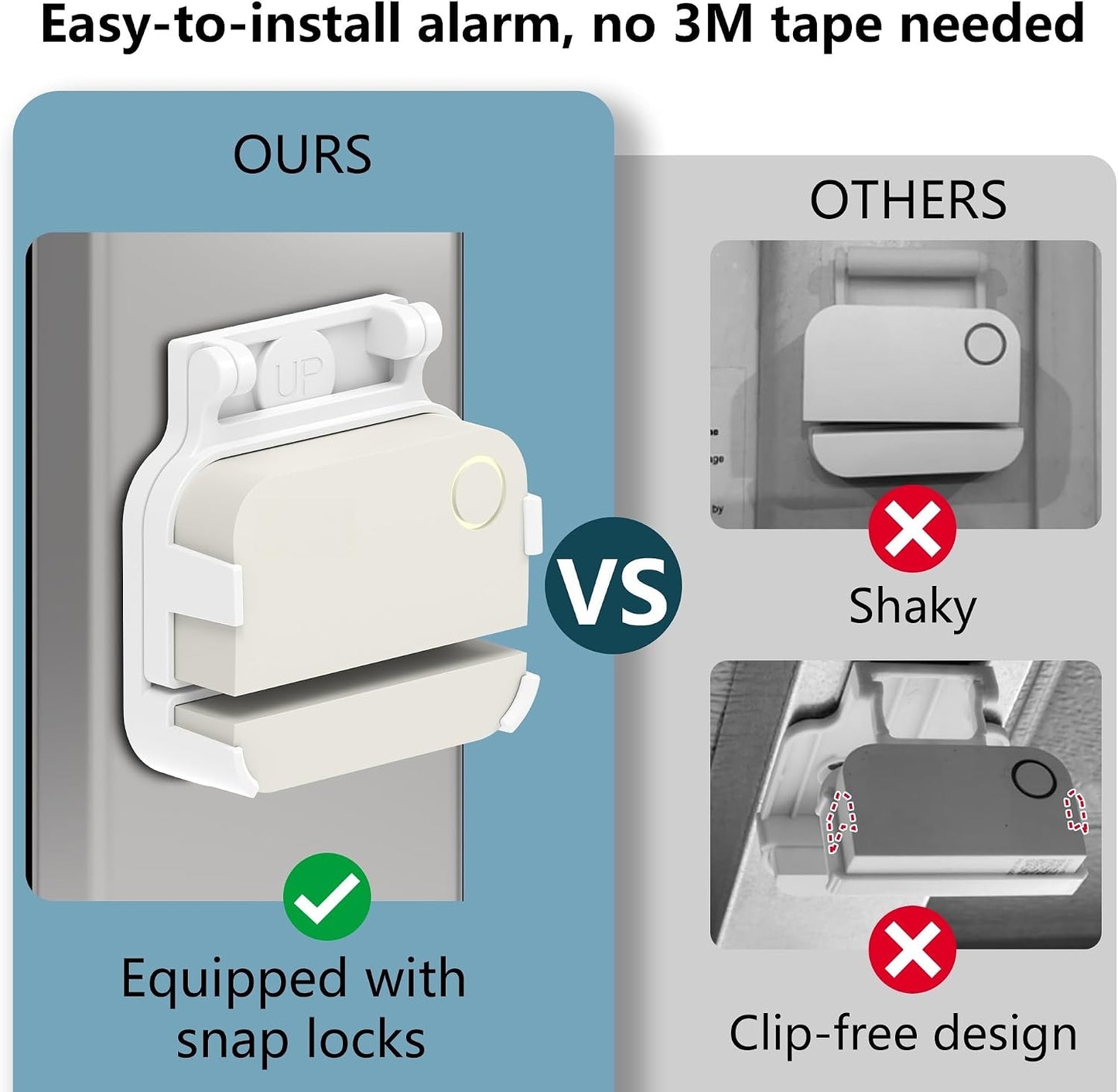 Garage Door Bracket for Ring Alarm Contact Sensor 2nd Gen – White Mount with Snap Clip & Screws – Secure Fit, Easy Install, Ring Compatible Accessory (1-Pack, Sensor Not Included)