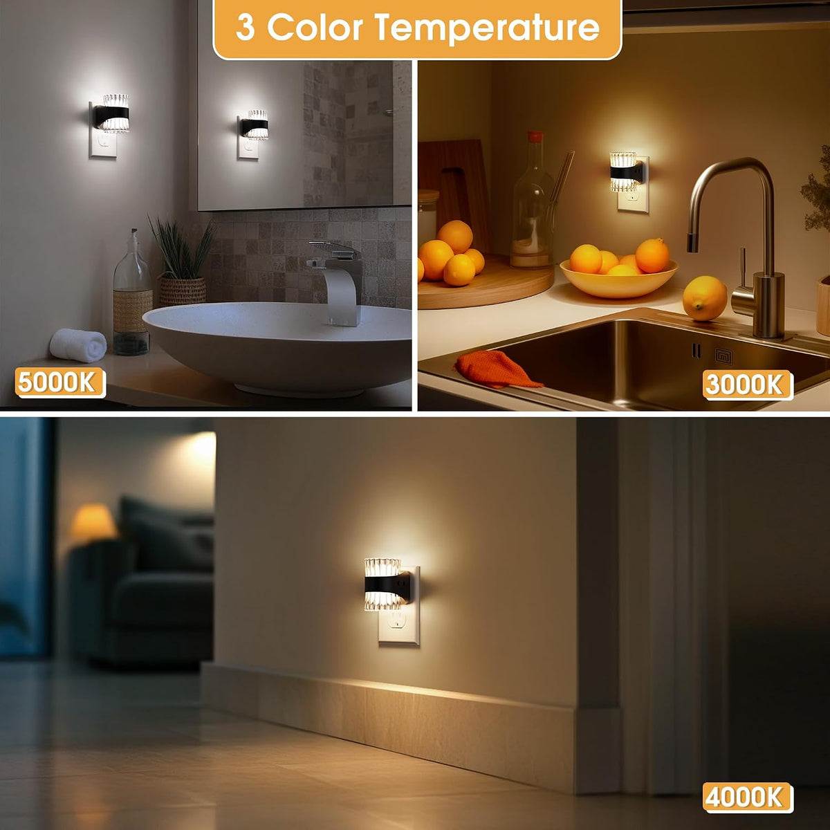Briignite Night Light, Night Lights Plug into Wall, LED Nightlights