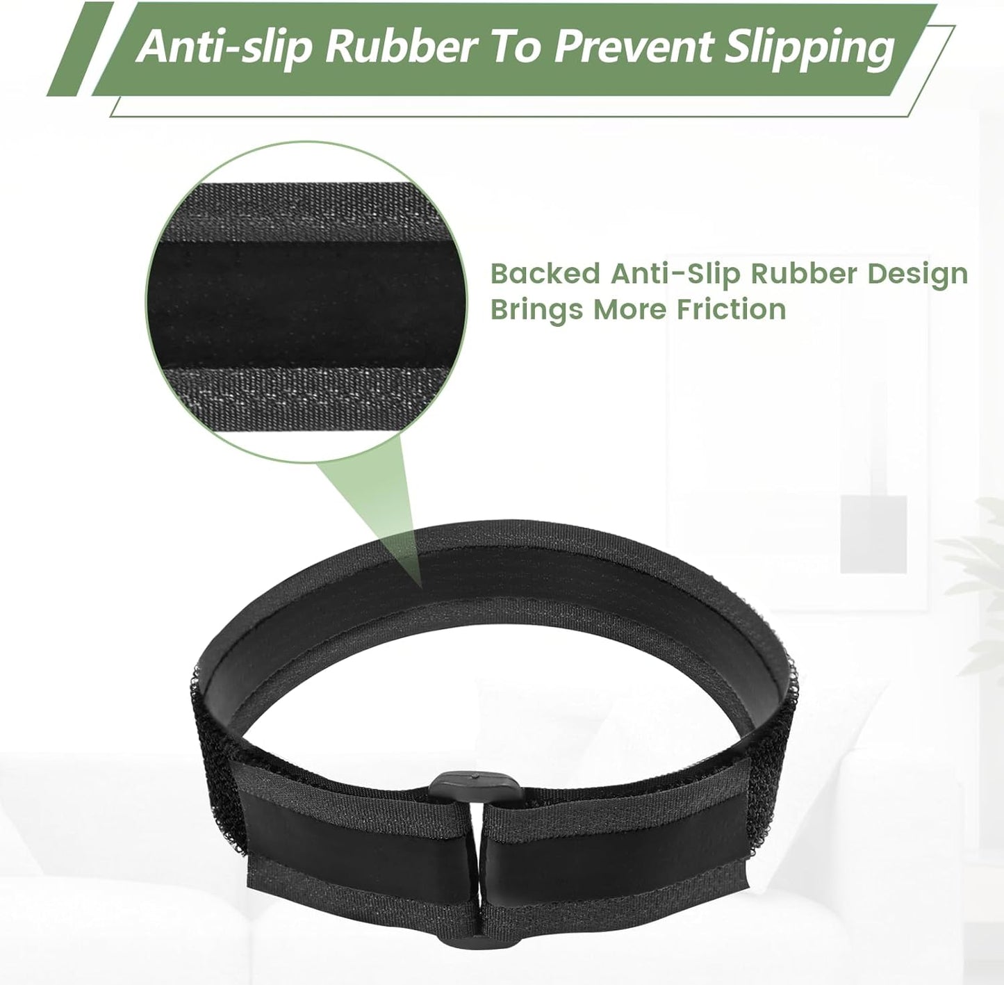 Heavy Duty Hook and Loop Cinch Straps with Non-Slip Rubber Backing | 1 in x 16 ft, 25 Buckles | Cut-to-Length Adjustable Straps for Fastening & Organizing | Black