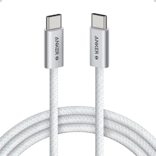 Anker Zolo USB C to USB C Cable, 240W Fast Charging Cable (6 ft, White) | Braided and Dirt-Free, Slim Connector, for iPhone 17 Series, MacBook, and More
