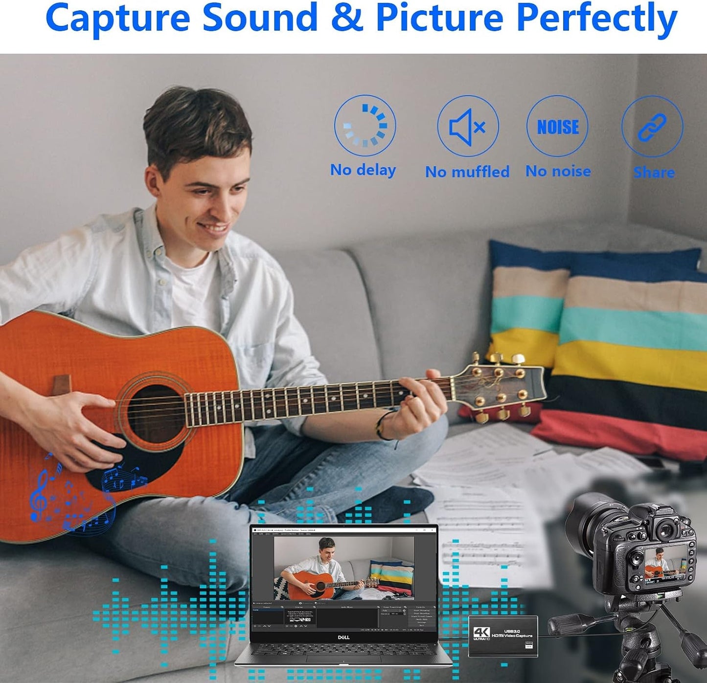 Capture Card Nintendo Switch, Video Capture Card, Game Capture Cards | 4K 1080P 60FPS, HDMI to USB 3.0 Capture Cards for Streaming Work with PS4/PC/OBS/Camera