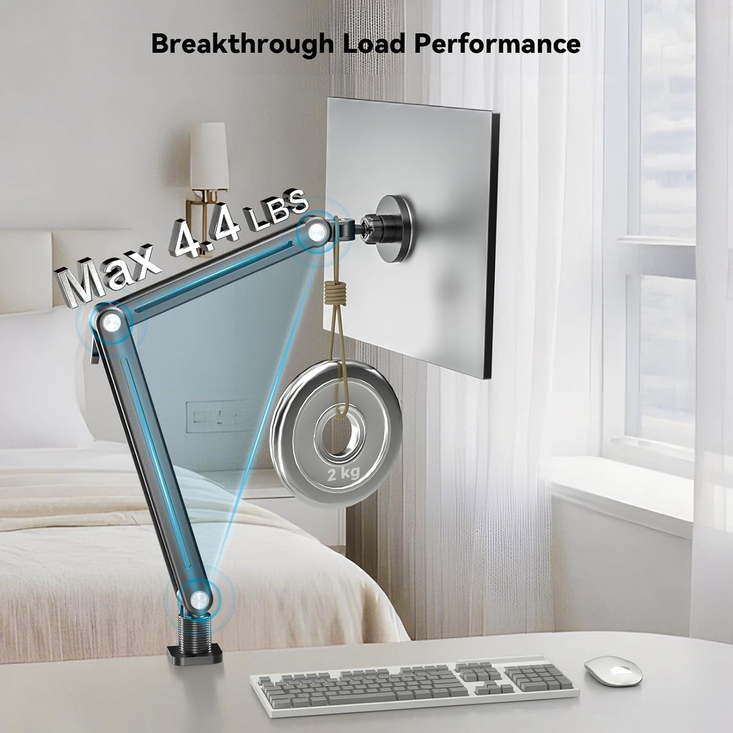 Jakeko Magnetic Portable Monitor Holder Arm - Heavy Duty Solid Aluminum 75mm VESA Mount Desk Clamp 8.3" 12.9" 15.6" 16" 17.3" 18.5 inch 360° Swivel Base with Cable Clips