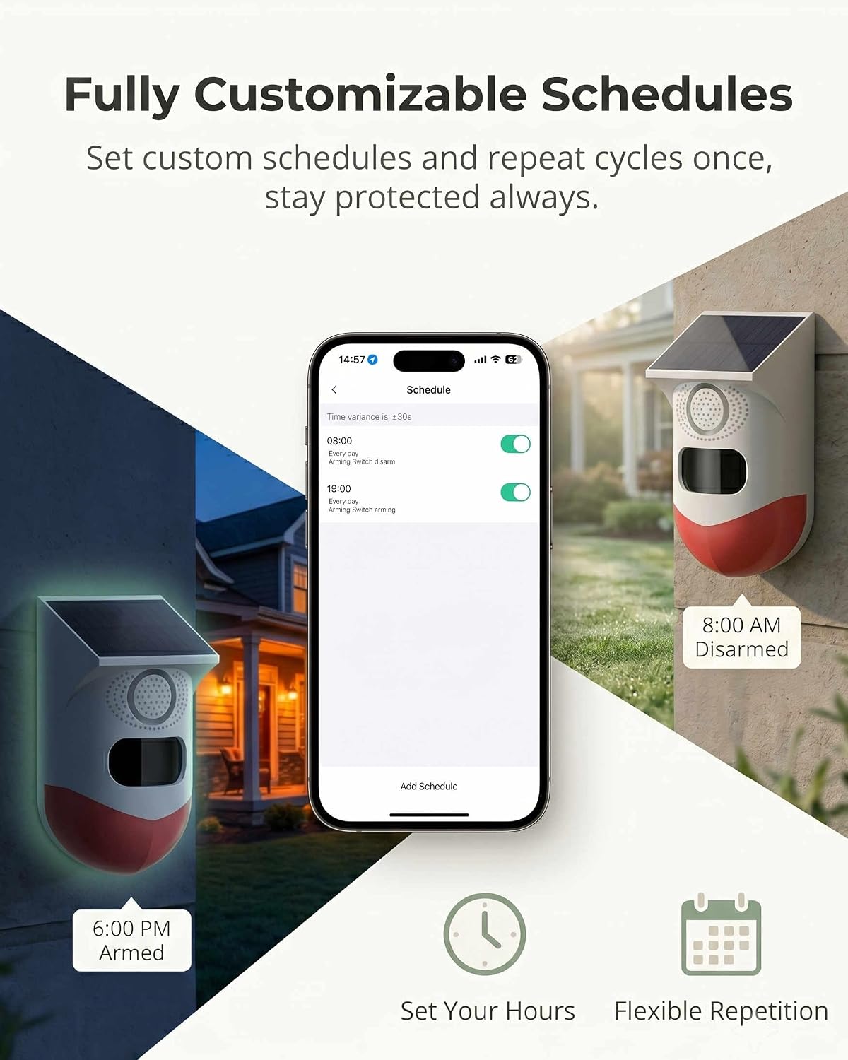 PILSAMAS WiFi Smart Solar Motion Sensor Alarm Outdoor with Free App Alerts