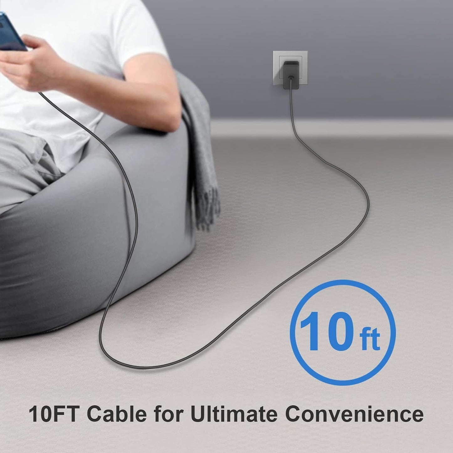 USB C Charger Type C Charger Fast Charging Long 10FT 45W Samsung Charger | for iPhone Air/17/17 Plus/17 Pro/17 Pro Max/16/16 Plus/16 Pro/16 Pro Max/15 Pro Max/iPad Pros/Samsung Galaxy S26/S25,Android
