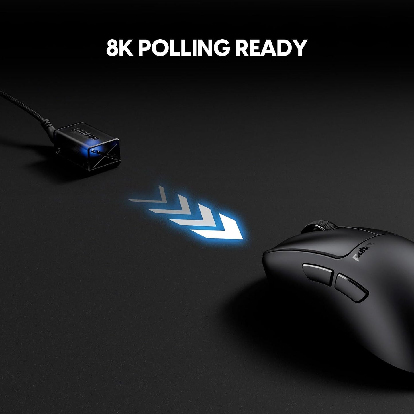 Pulsar Gaming Gears Xlite Crazylight Wireless Gaming Mouse, Ultra Lightweight 1.55 oz (44g), Optical Switch, 32000 DPI, 750 IPS, XS-1 Sensor, 8k Compatible (Medium, Jet Black)