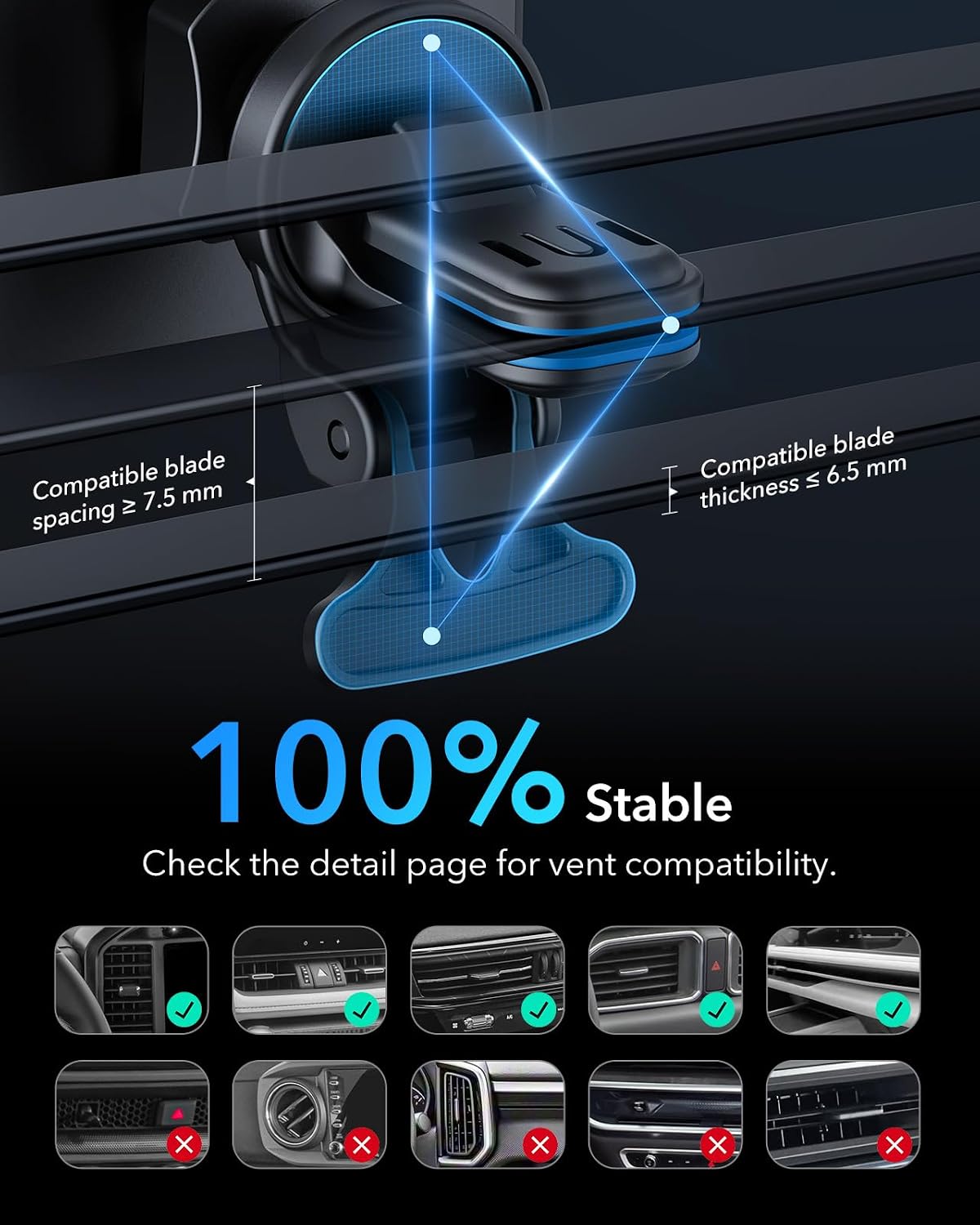 ESR for 15W MagSafe Car Mount Charger for iPhone 17-12, Samsung Galaxy S26 | Magnetic Wireless Car Charger, for MagSafe Car Charging, Air Vent Dashboard Phone Holder Mount, Fast Charging