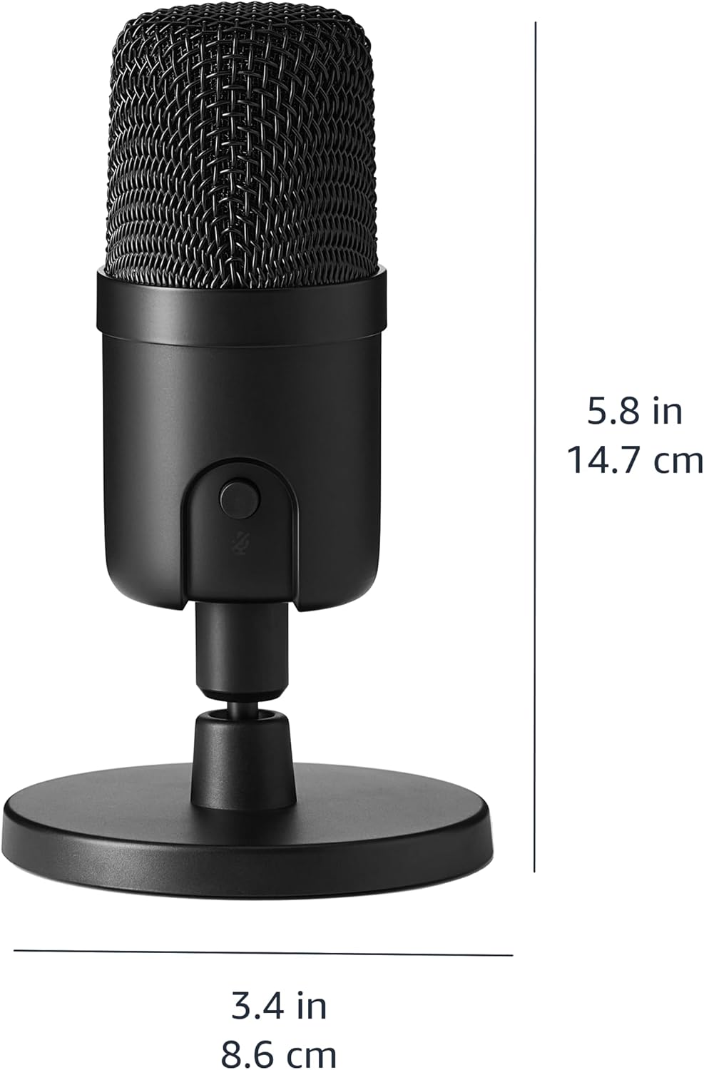 Amazon Basics Condenser Microphone for PC, Cardioid Pickup, USB Mic for Streaming, Recording, and Podcasting, 360° Adjustable Stand, Plug and Play, 5.8" x 3.4", Black