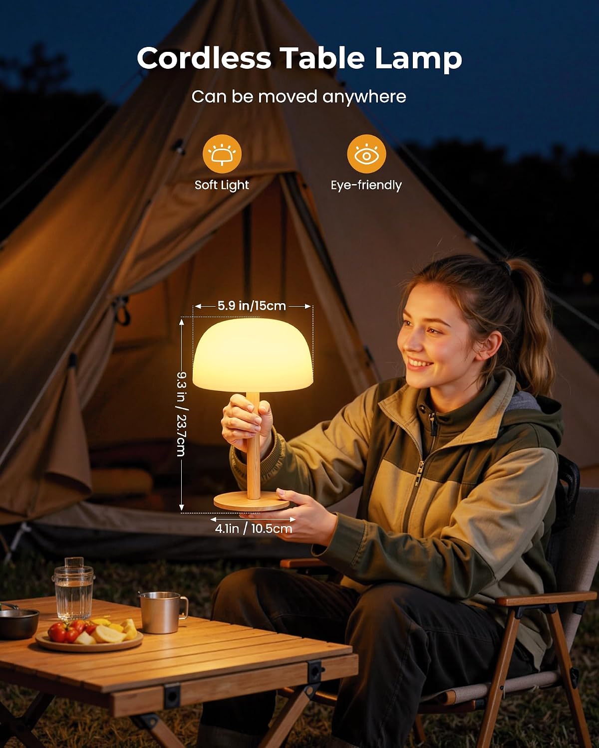 IP65 Shower Lamp Waterproof, 7500mAh Rechargeable Shower Lamp for Inside Shower, 18 Colors Cordless Shower Light, Stepless Dimming LED Table Lamp for Bathroom Bathtub Patio Outdoor